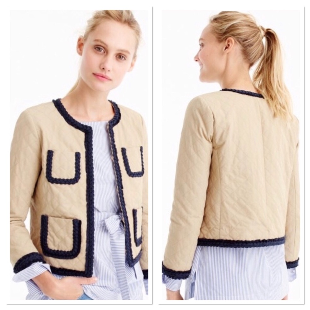 J. Crew Women's Quilted Khaki Safari Jacket Sz:2